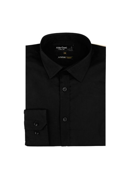 CAMISA DE VESTIR, NEGRO, SLIM FIT, MARCA ALDO CONTI