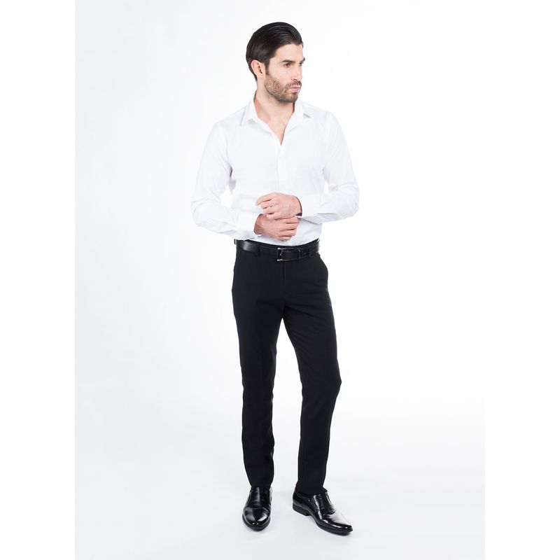 Descubrir 38+ imagen pantalon de vestir negro con camisa blanca