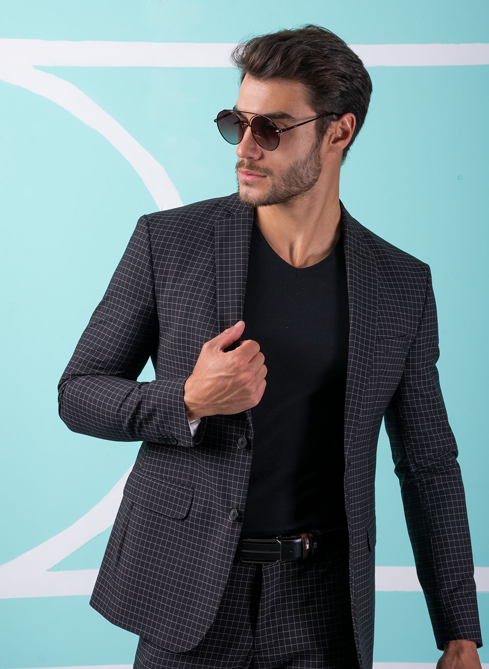 TRAJE, NEGRO, SKINNY FIT, MARCA ALDO CONTI LEXUS