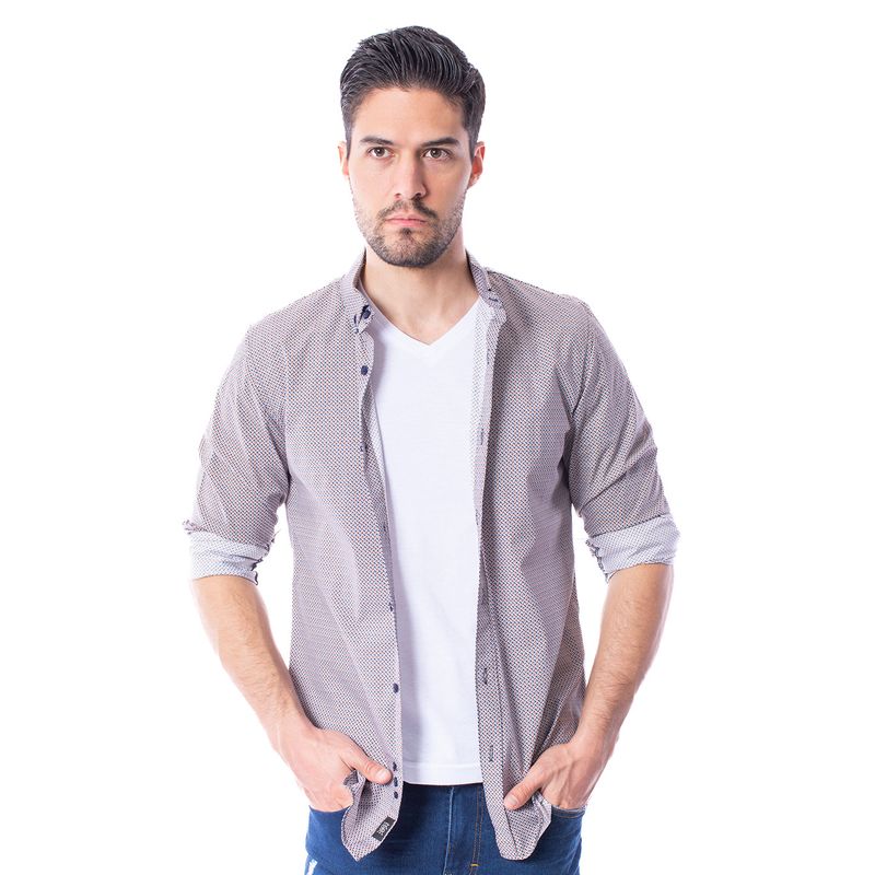 Camisa de vestir para hombre, marino Aldo Conti Orange Aldo Conti