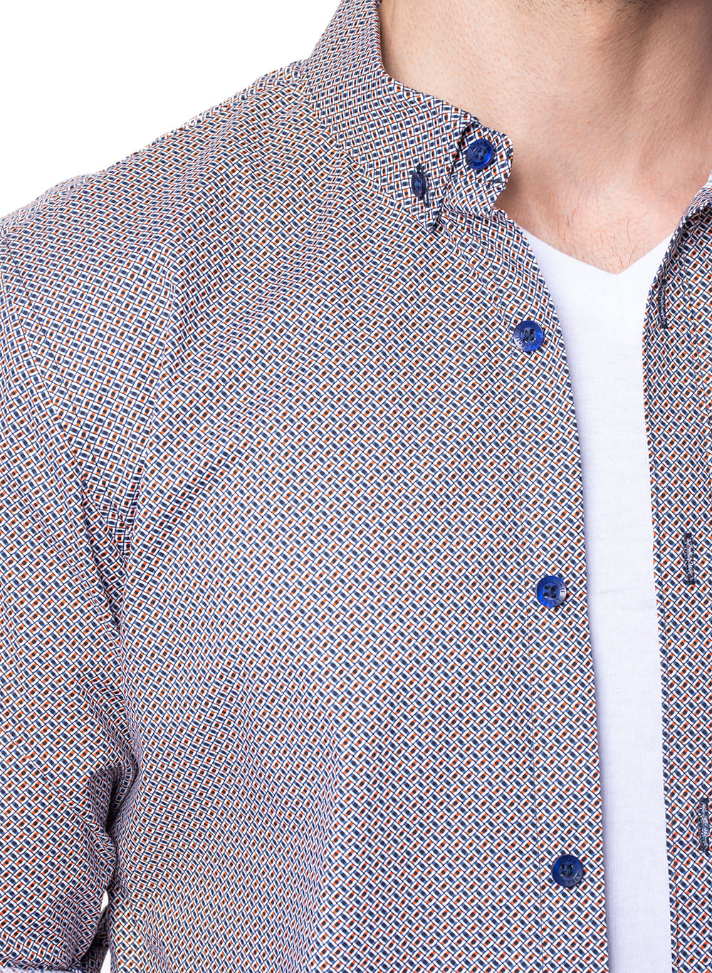 Camisa de vestir para hombre, marino Aldo Conti Orange Aldo Conti