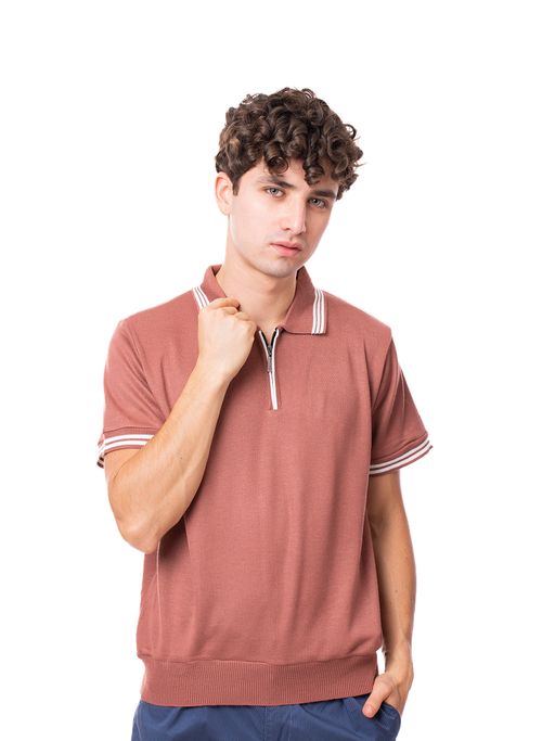 PLAYERA POLO, NARANJA, SLIM FIT, MARCA VERMONTI